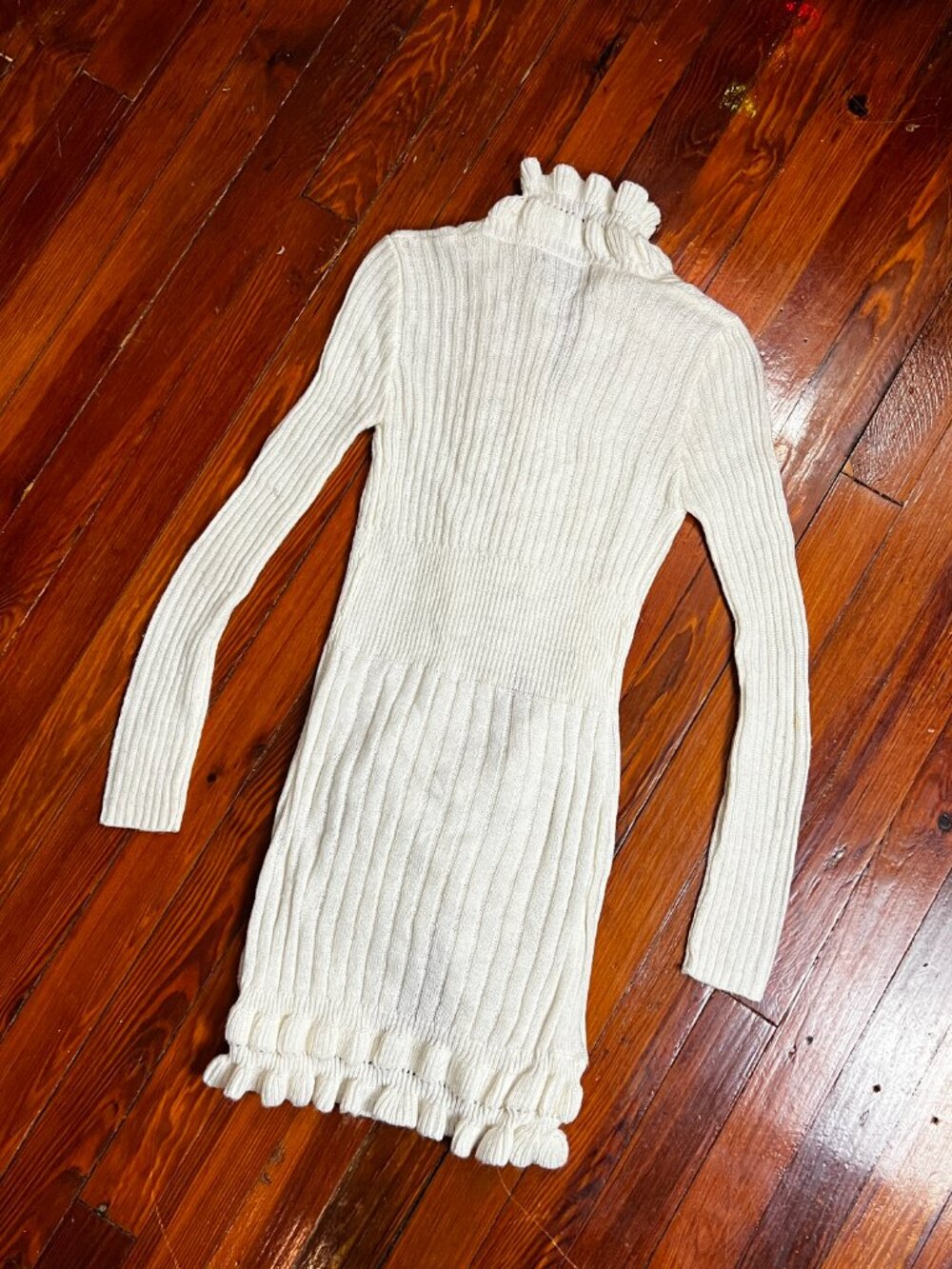 Ivory Ruffle Sweater Duster - Picture 13 of 13